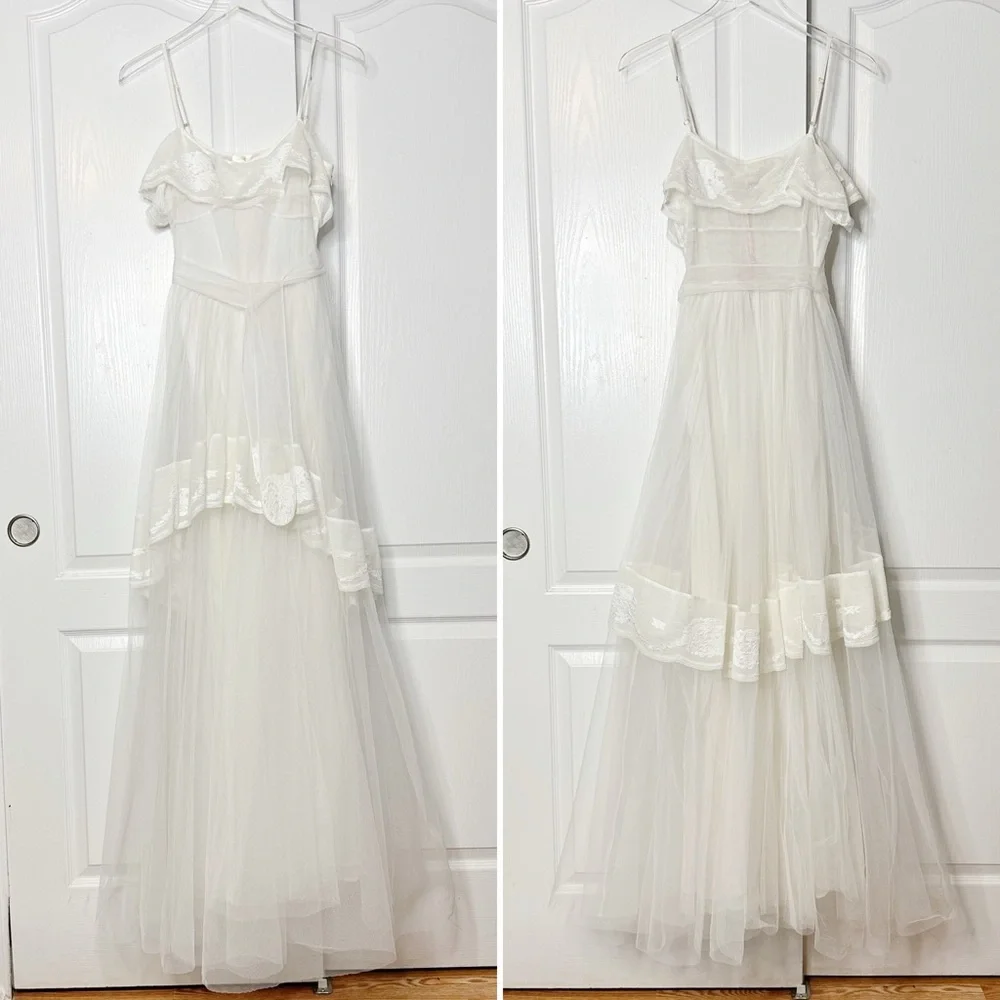 NWT LOVESHACKFANCY Avianna Antique Gown White Size 2 Silk - Picture 6 of 15